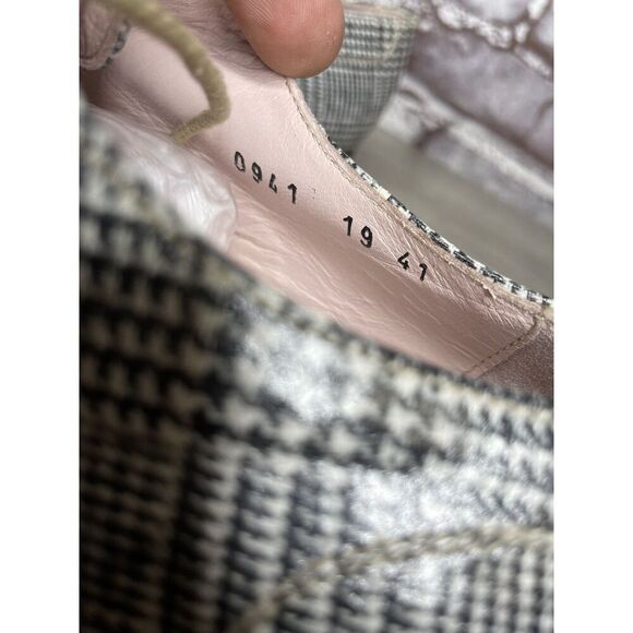 O'Quincy by Jan Palmen White Black Plaid Lace Up Oxfords Shoes Women 41EU/10.5US - Picture 12 of 16